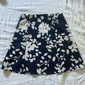 Renee C. Stitch Fix Textured Floral A-Line Skirt
